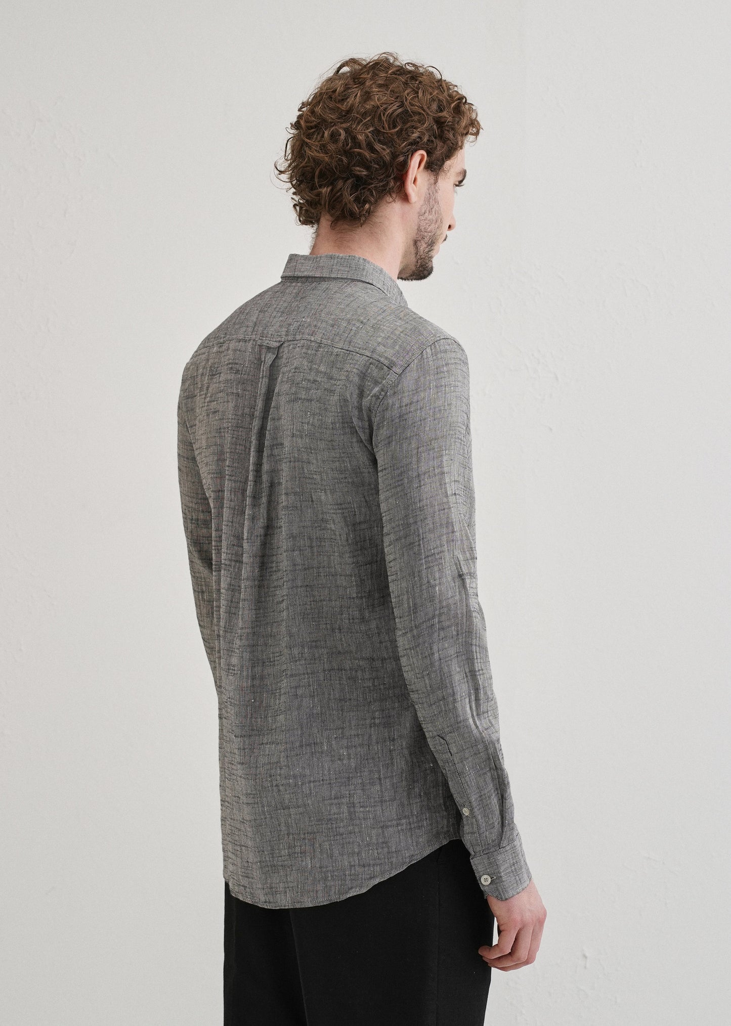 100% Pure Linen Grey Shirt