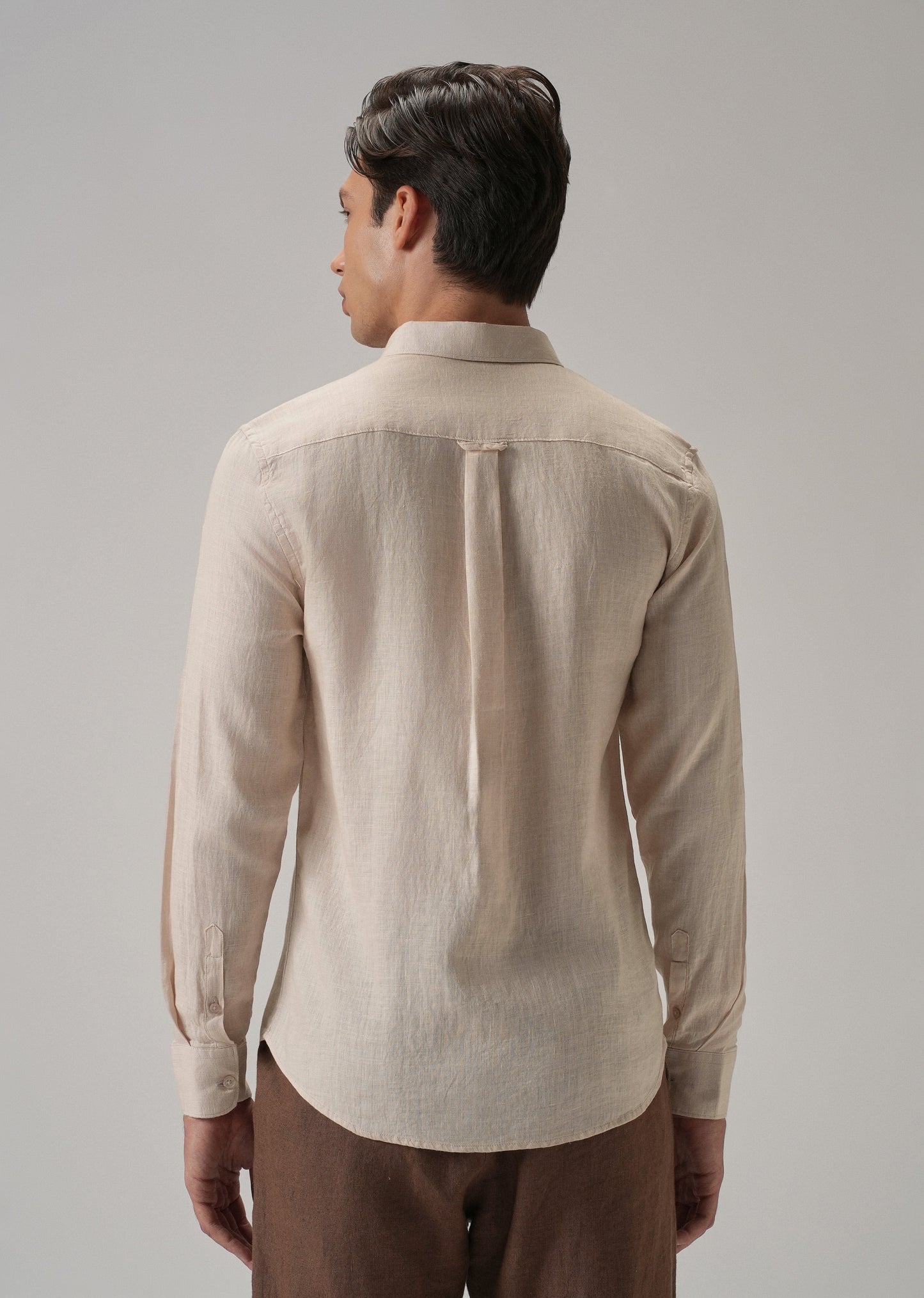 100% Pure Light Peach Linen Shirt