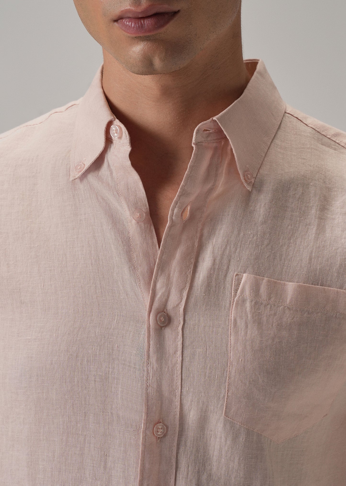 100% Pure Pink Linen Shirt