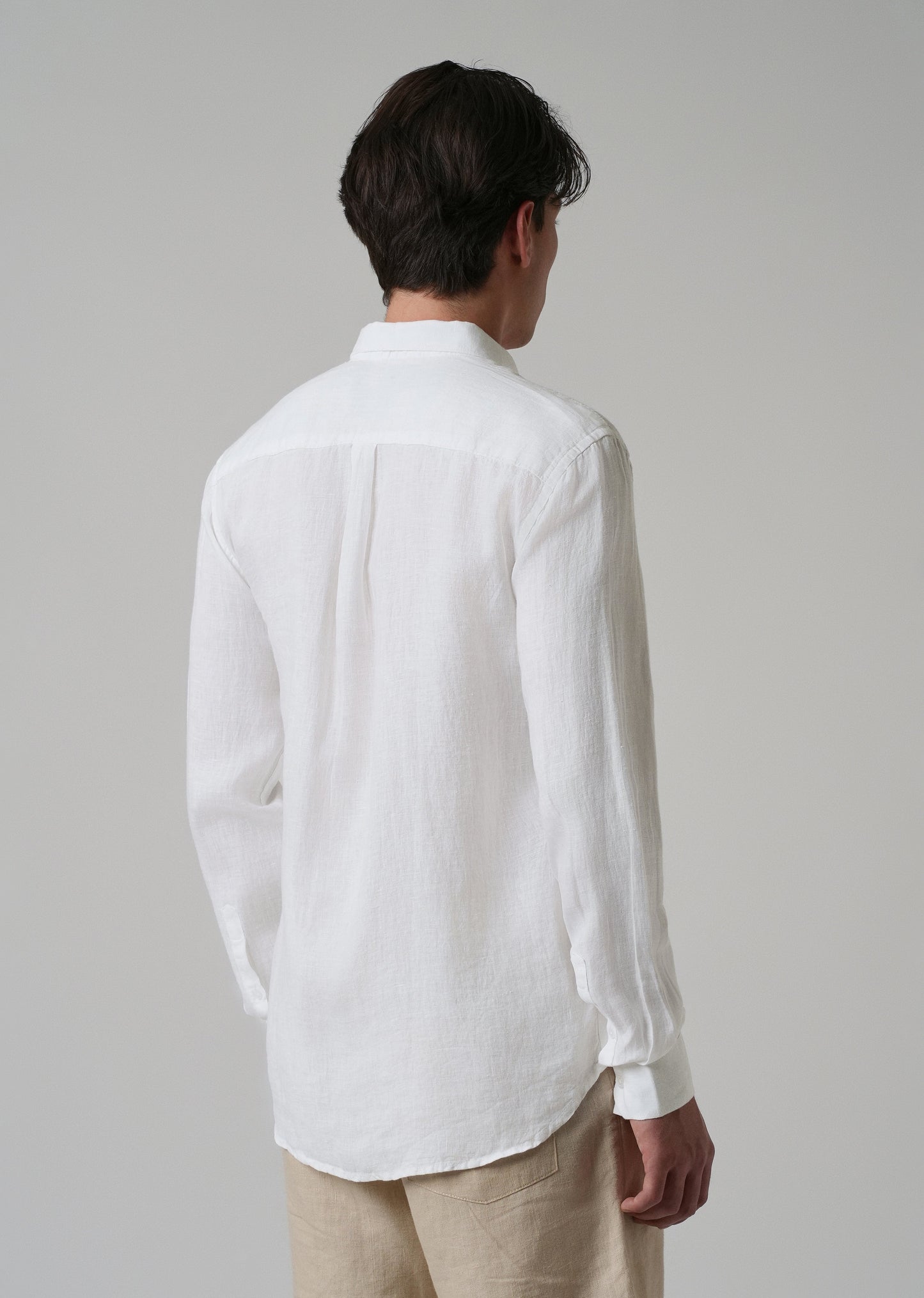 100% Pure Talc White Linen Shirt
