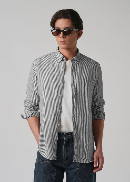 100% Pure Irish Pin Stripe Linen Shirt