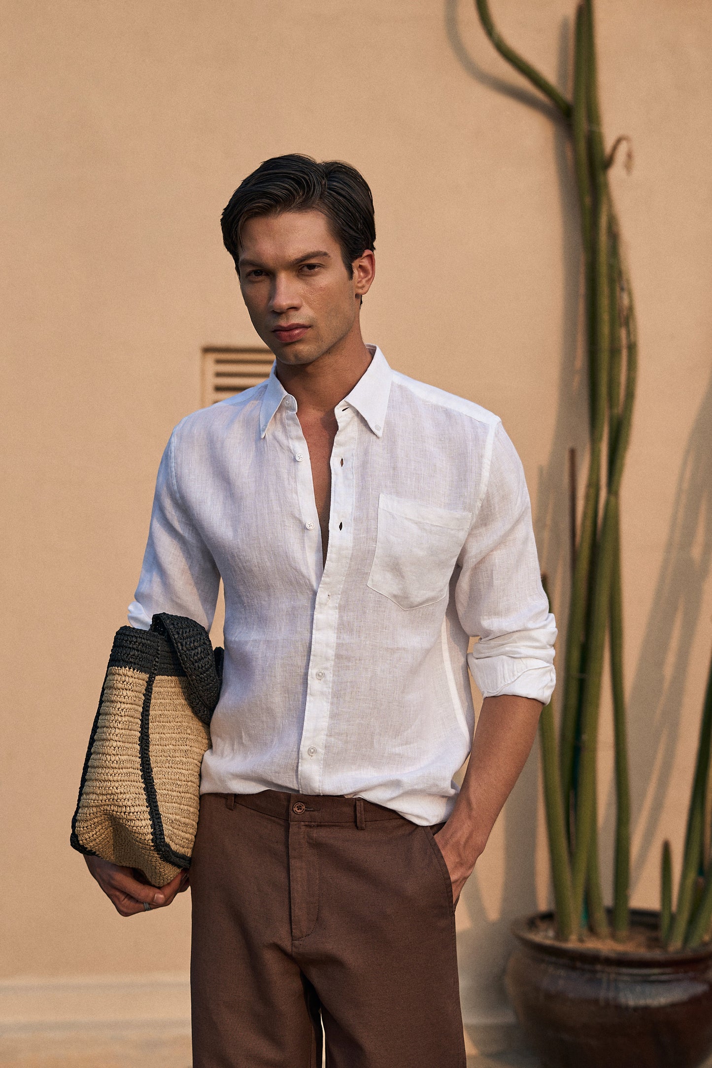 100% Pure White Linen Shirt