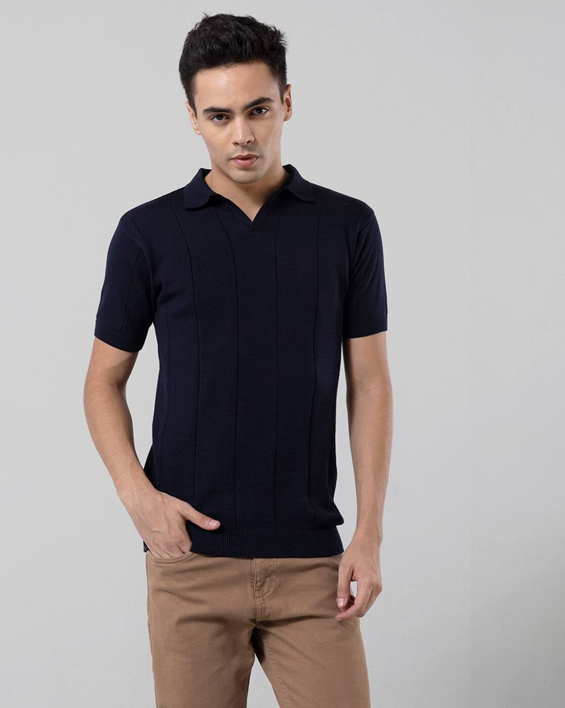 SNITCH Striped Polo T-Shirt for Men