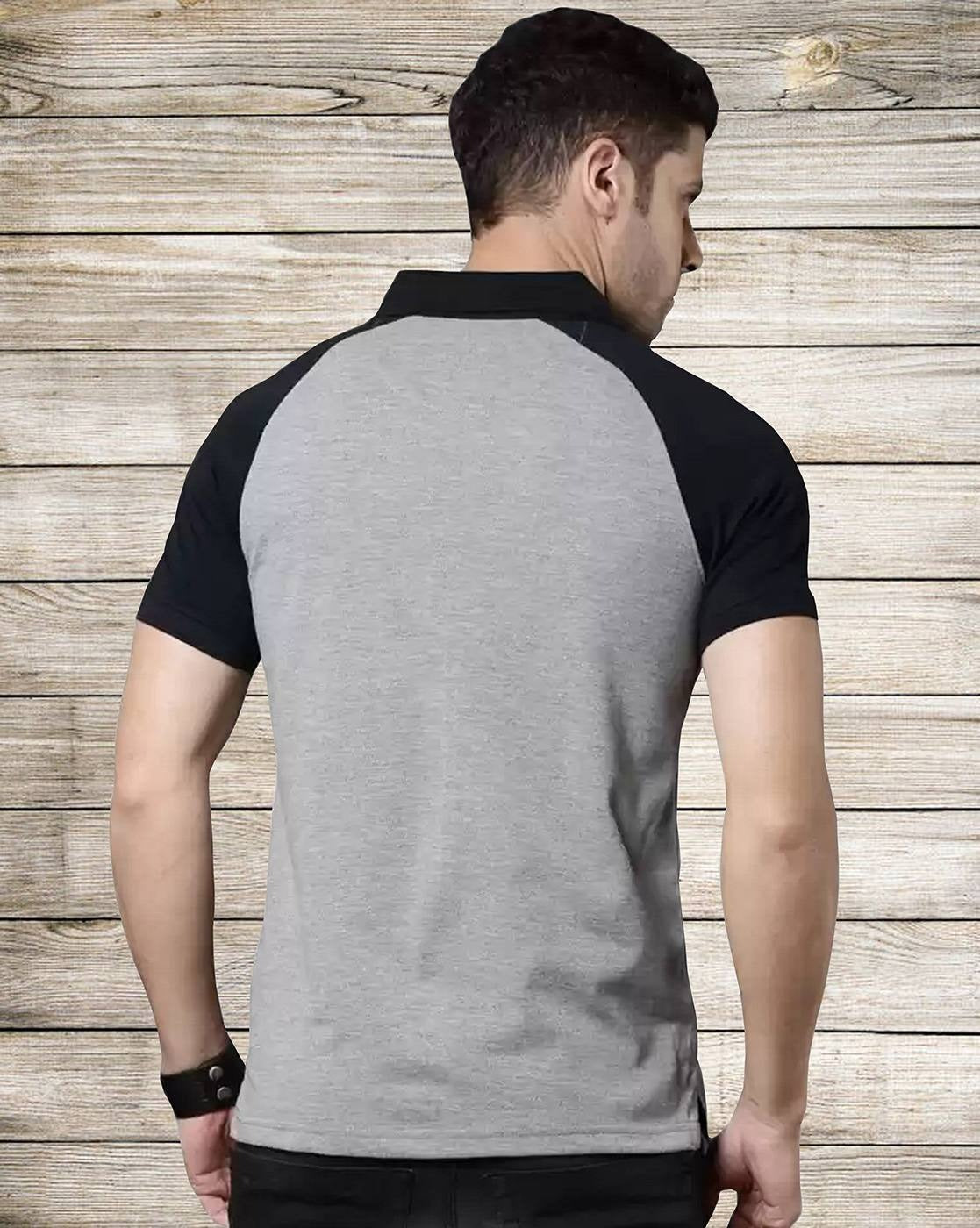Men Colourblock Regular Fit Polo T-Shirt