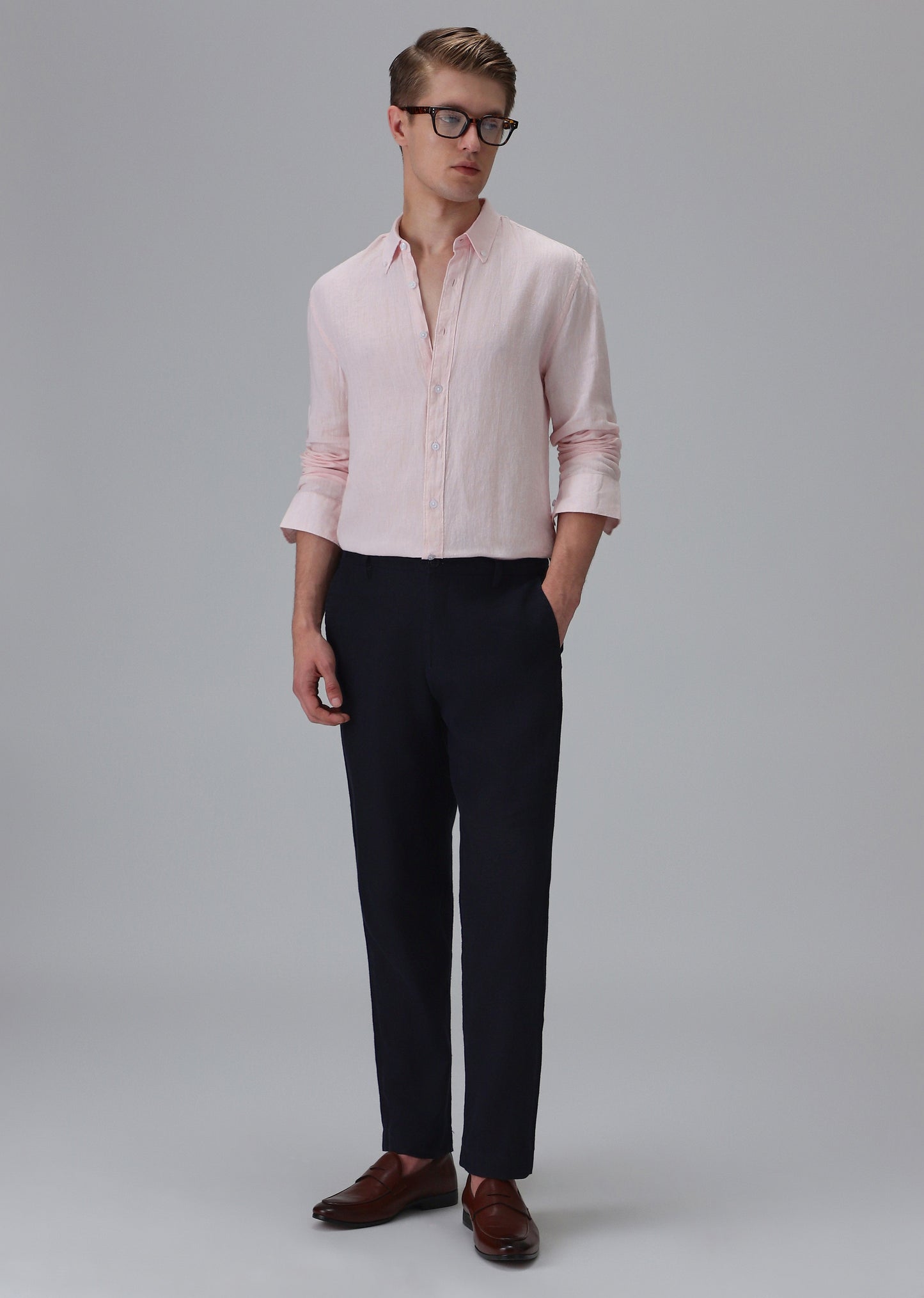 100% Pure Irish Pastel Pink Linen Shirt