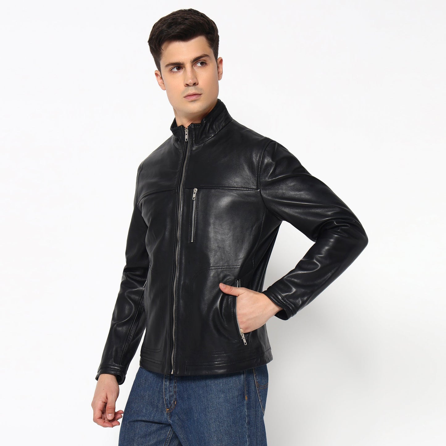 Luxe Black Men's Leather Jacket