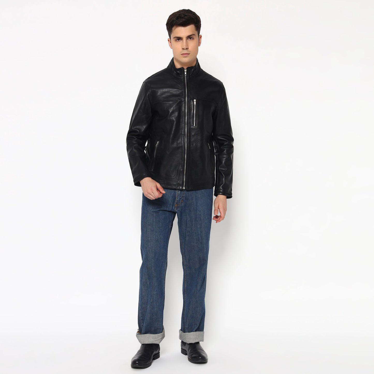 Luxe Black Men's Leather Jacket