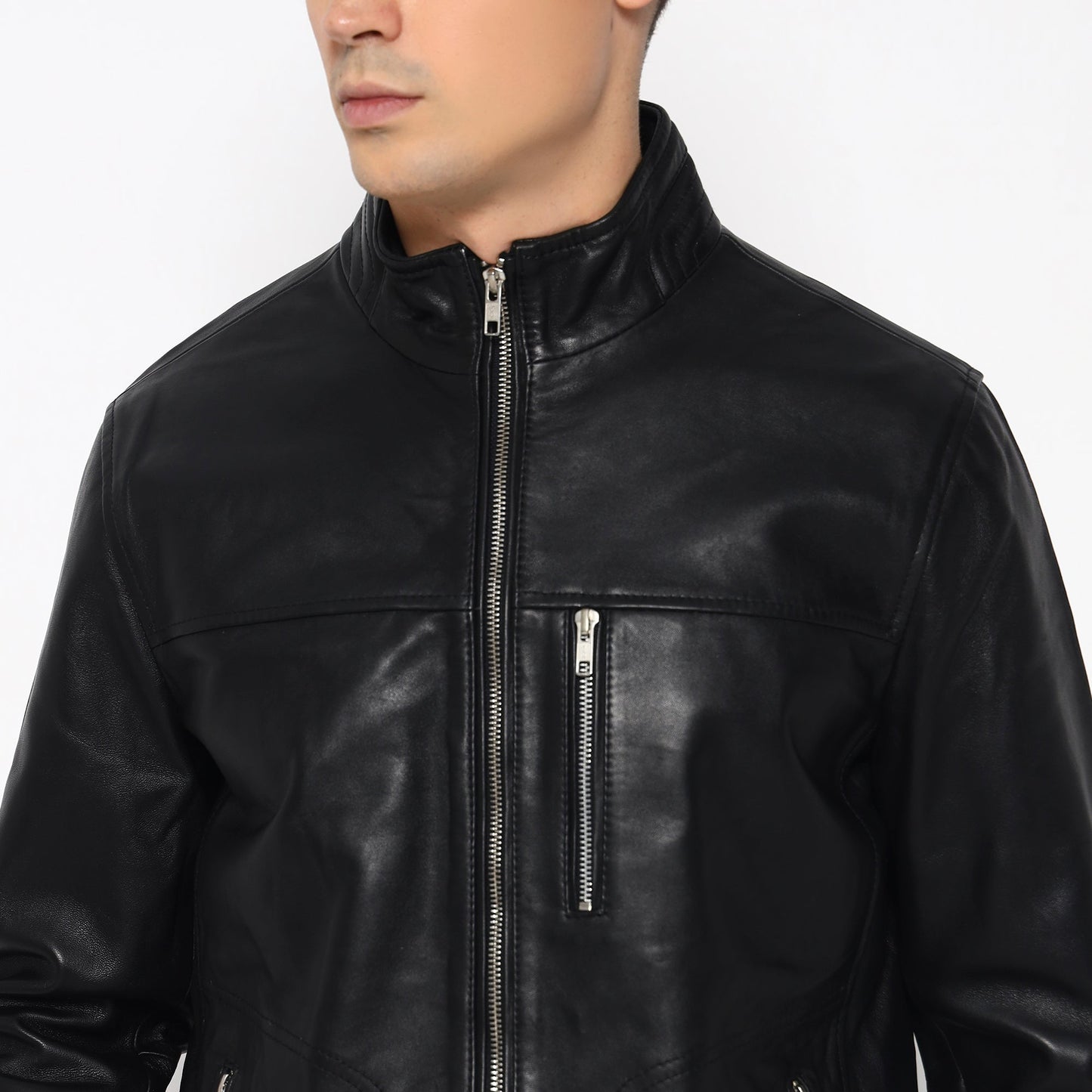 Luxe Black Men's Leather Jacket