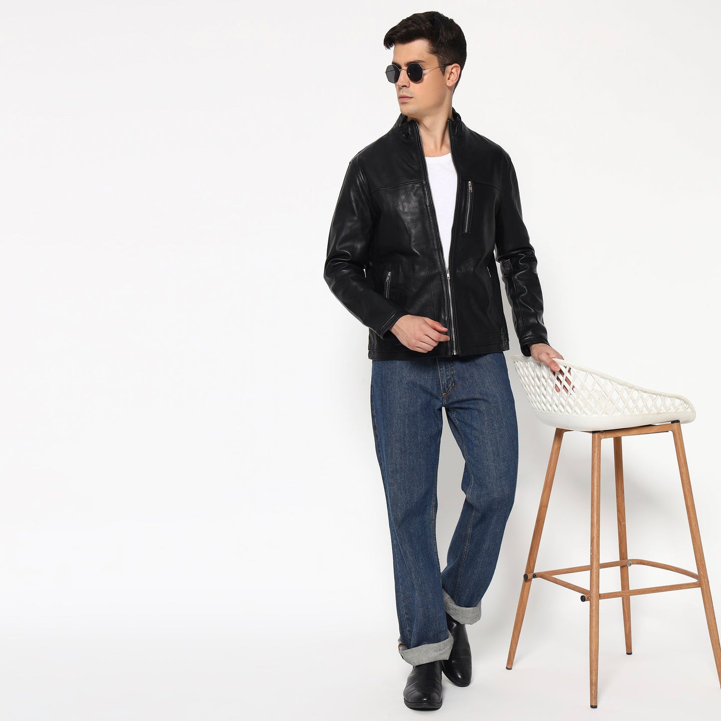 Luxe Black Men's Leather Jacket