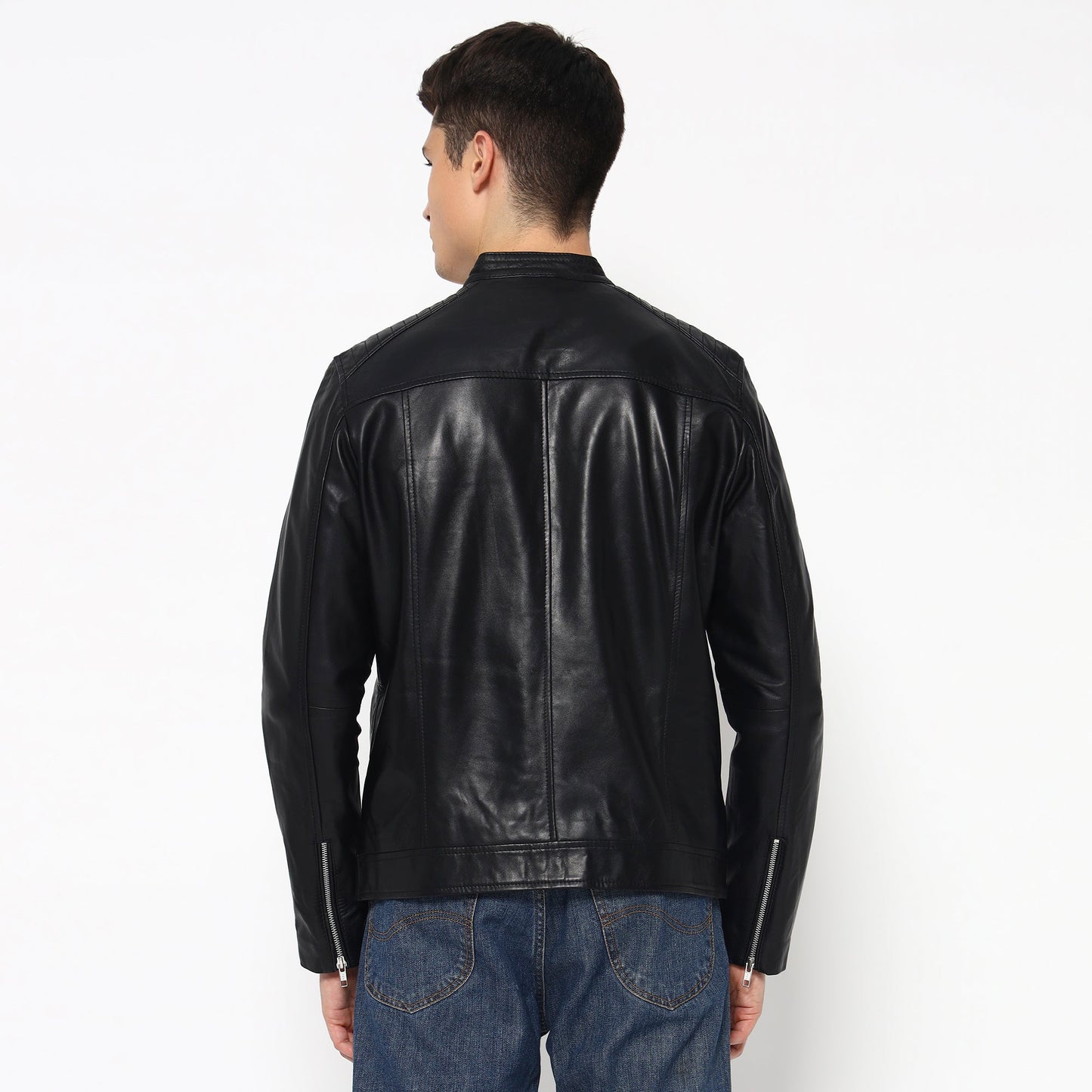 Adventure Black Leather Biker Jacket