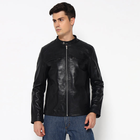 Signature Black Men's Leather Jacket