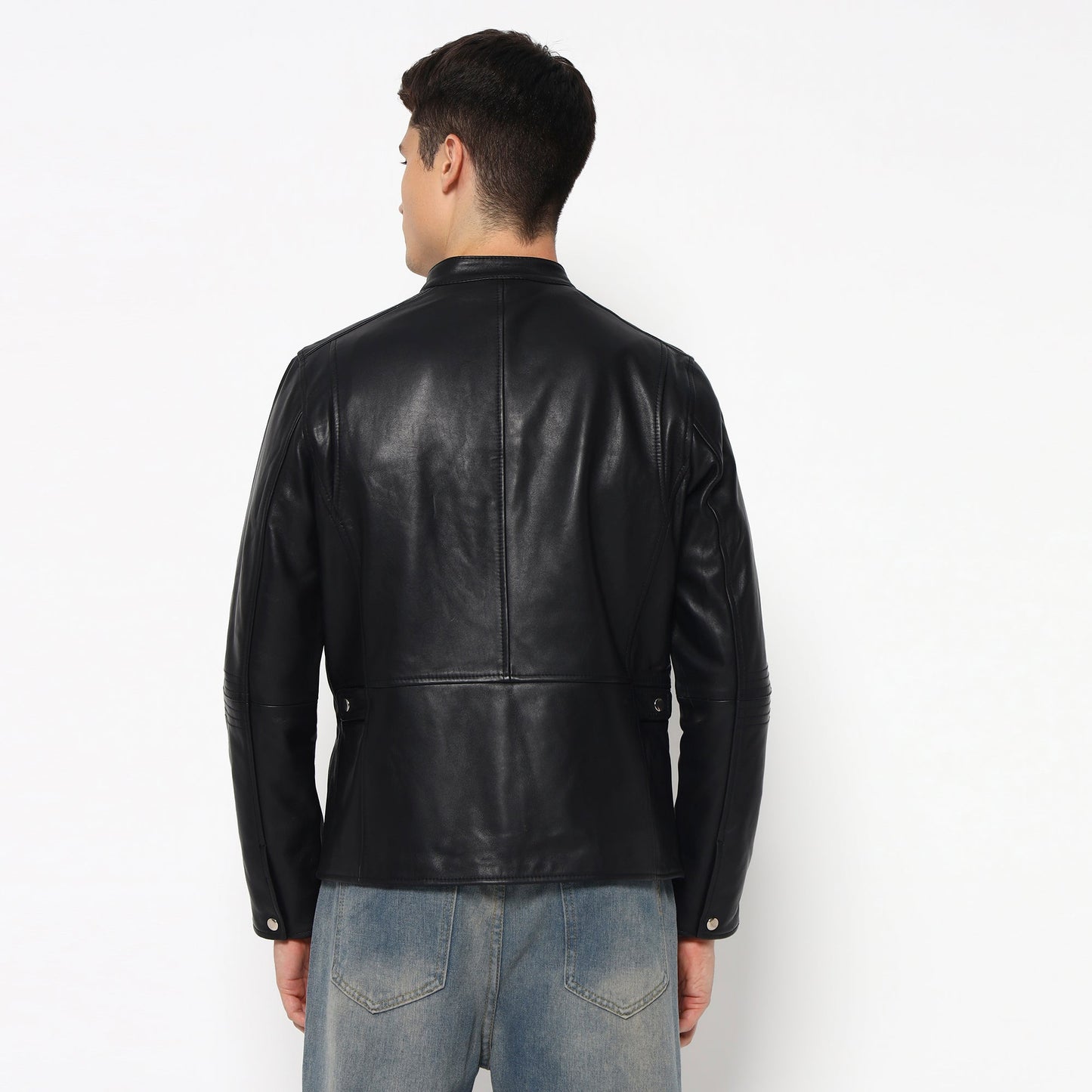 Men’s Timeless Plain Black Leather Jacket