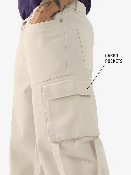 Denim: Beige (Baggy Fit) Cargo
