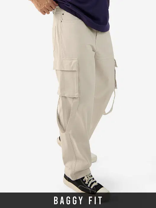 Denim: Beige (Baggy Fit) Cargo