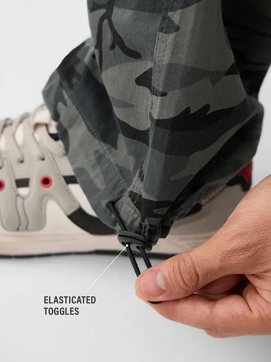 Parachute Pants: Grey Camo Cargo