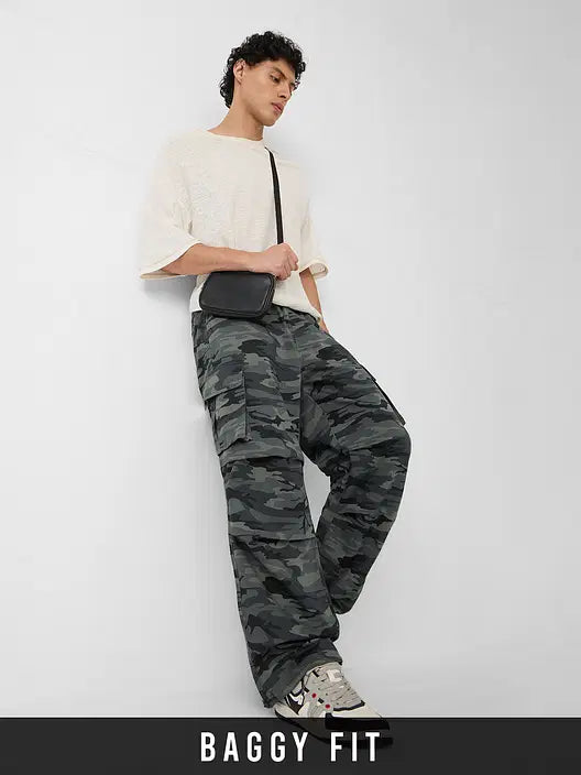 Parachute Pants: Grey Camo Cargo