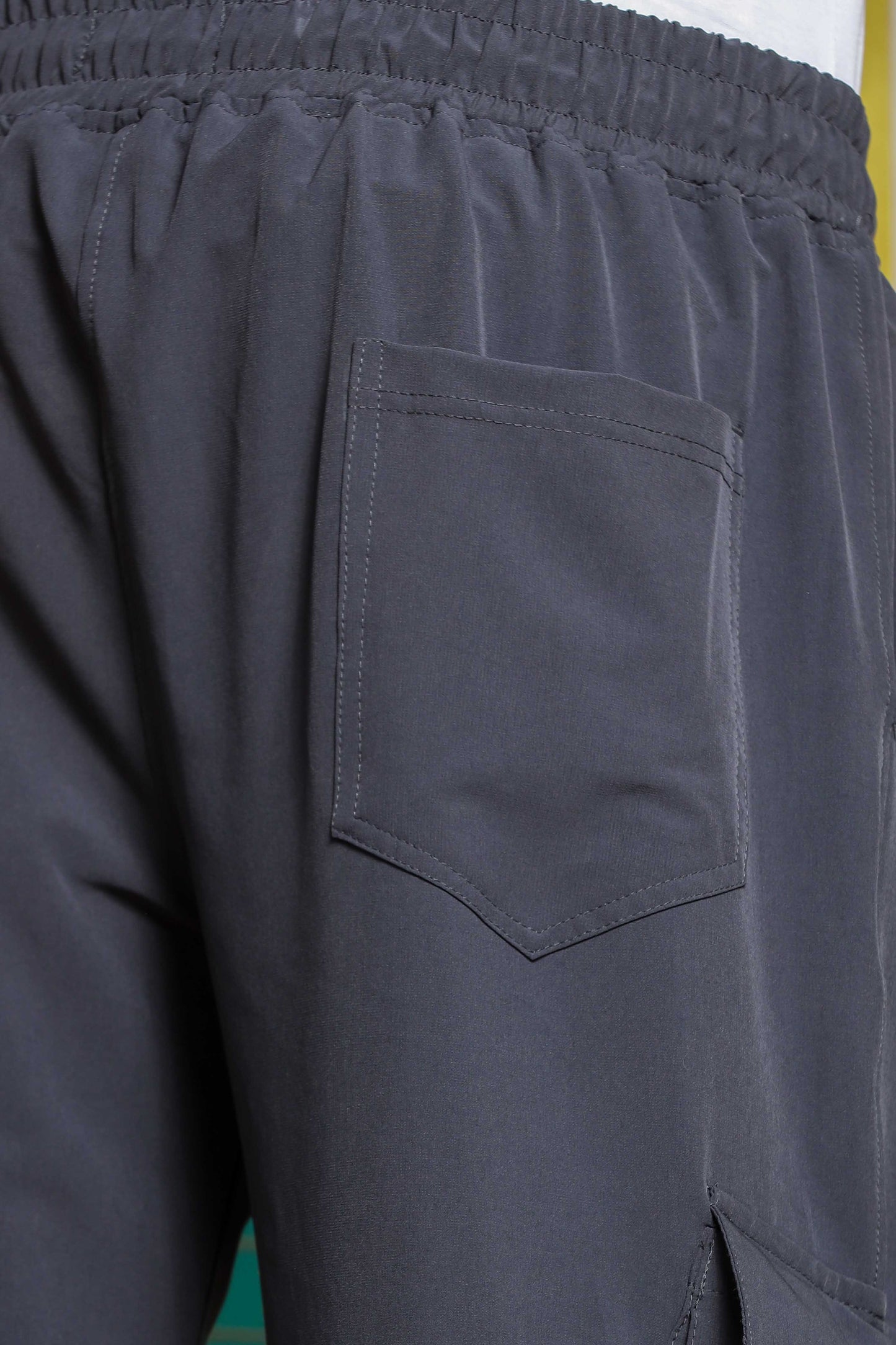 Unisex Baggy Fit Dark Grey Parachute Cargo Trousers