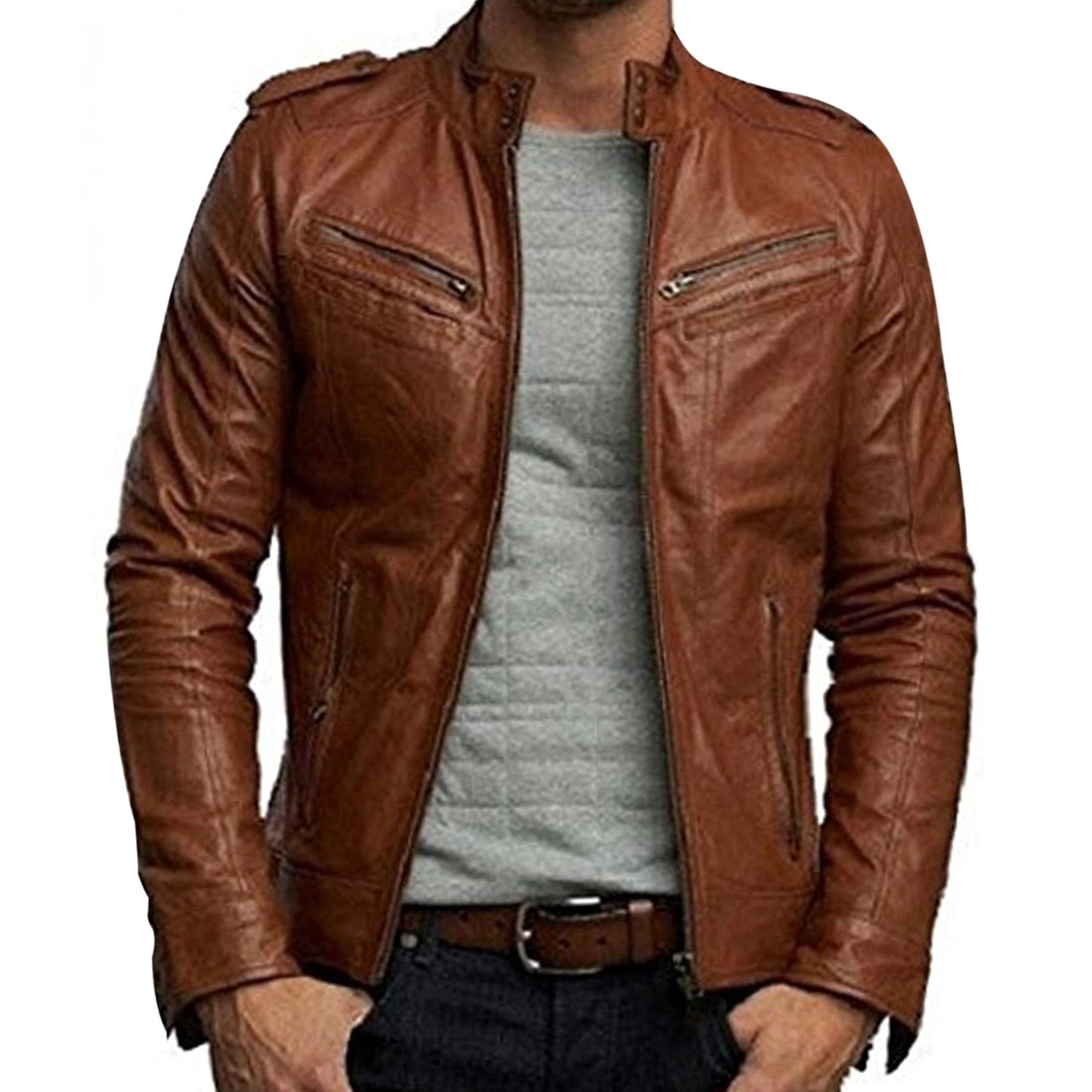 Men's Brown Leather Jacket