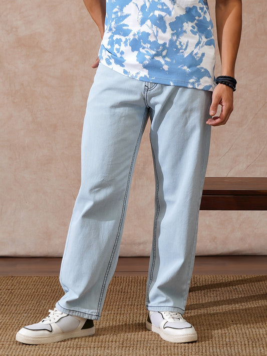 Heavy Fade Loose Fit Jeans | Light Blue