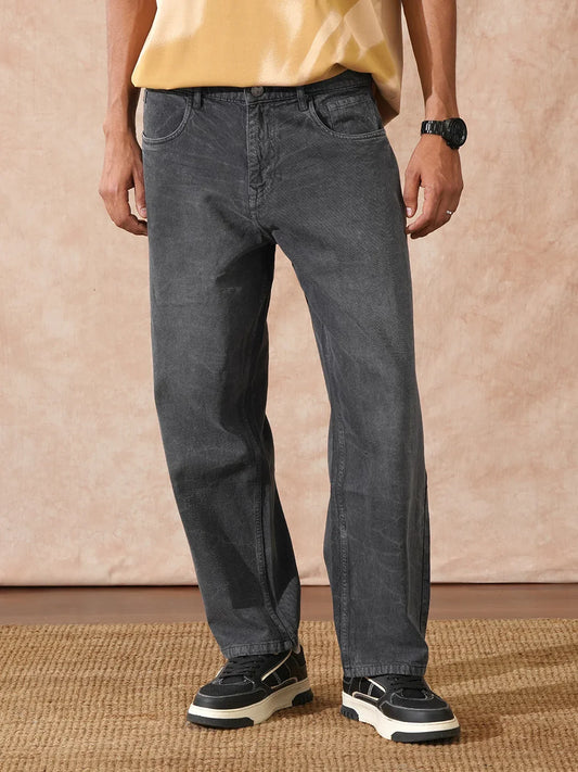 Washed Loose Fit Jeans | Grey