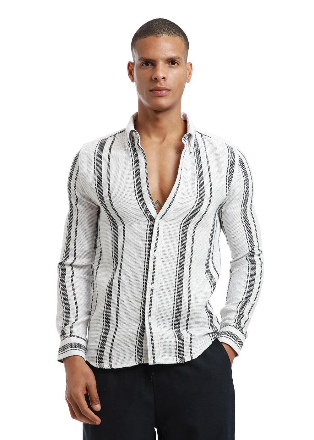 Aspect Stripe White Shirt
