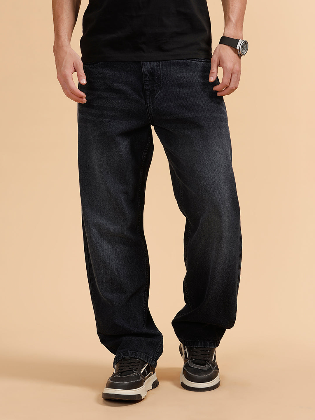 Casual Loose Fit Jeans | Black