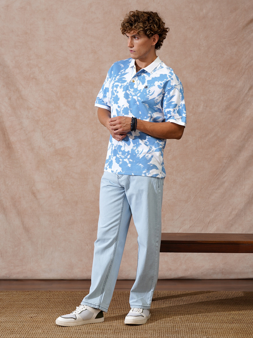 Heavy Fade Loose Fit Jeans | Light Blue