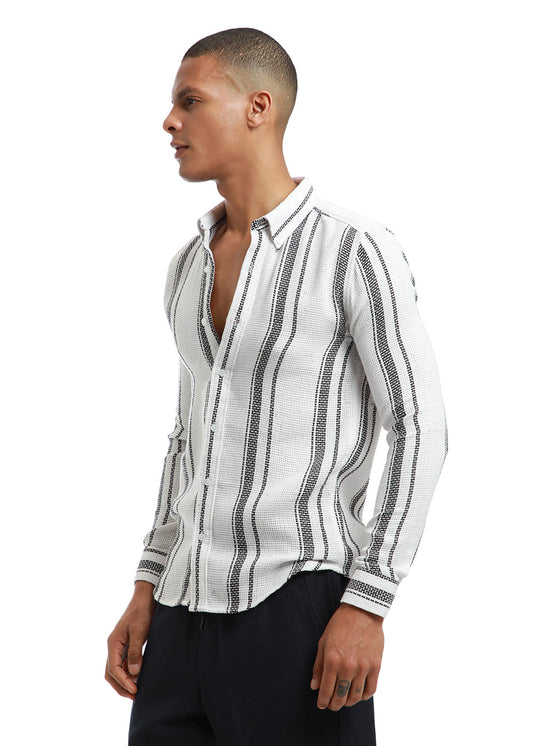 Aspect Stripe White Shirt