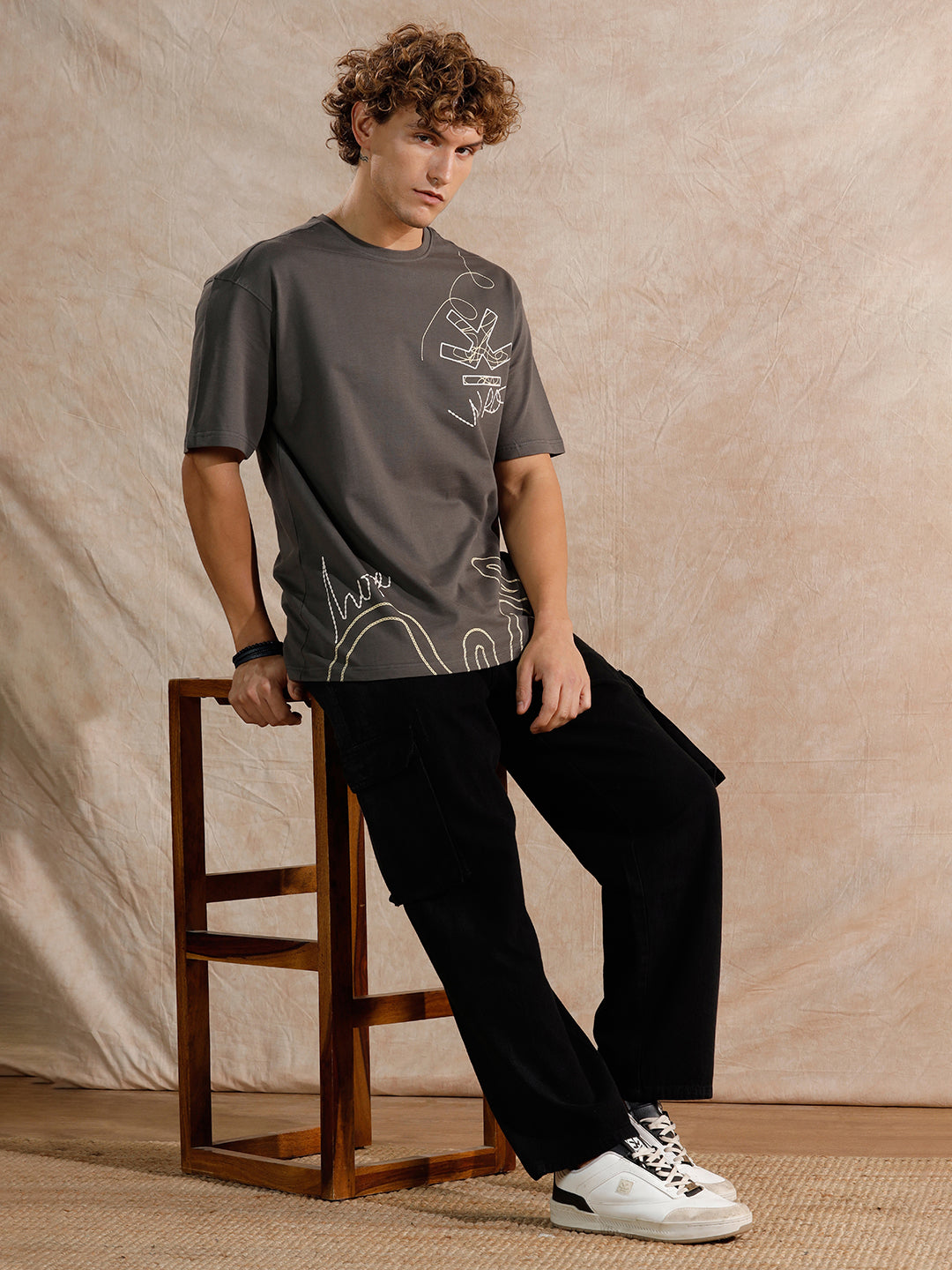 Solid Heavy Fade Loose Fit Jeans | Black