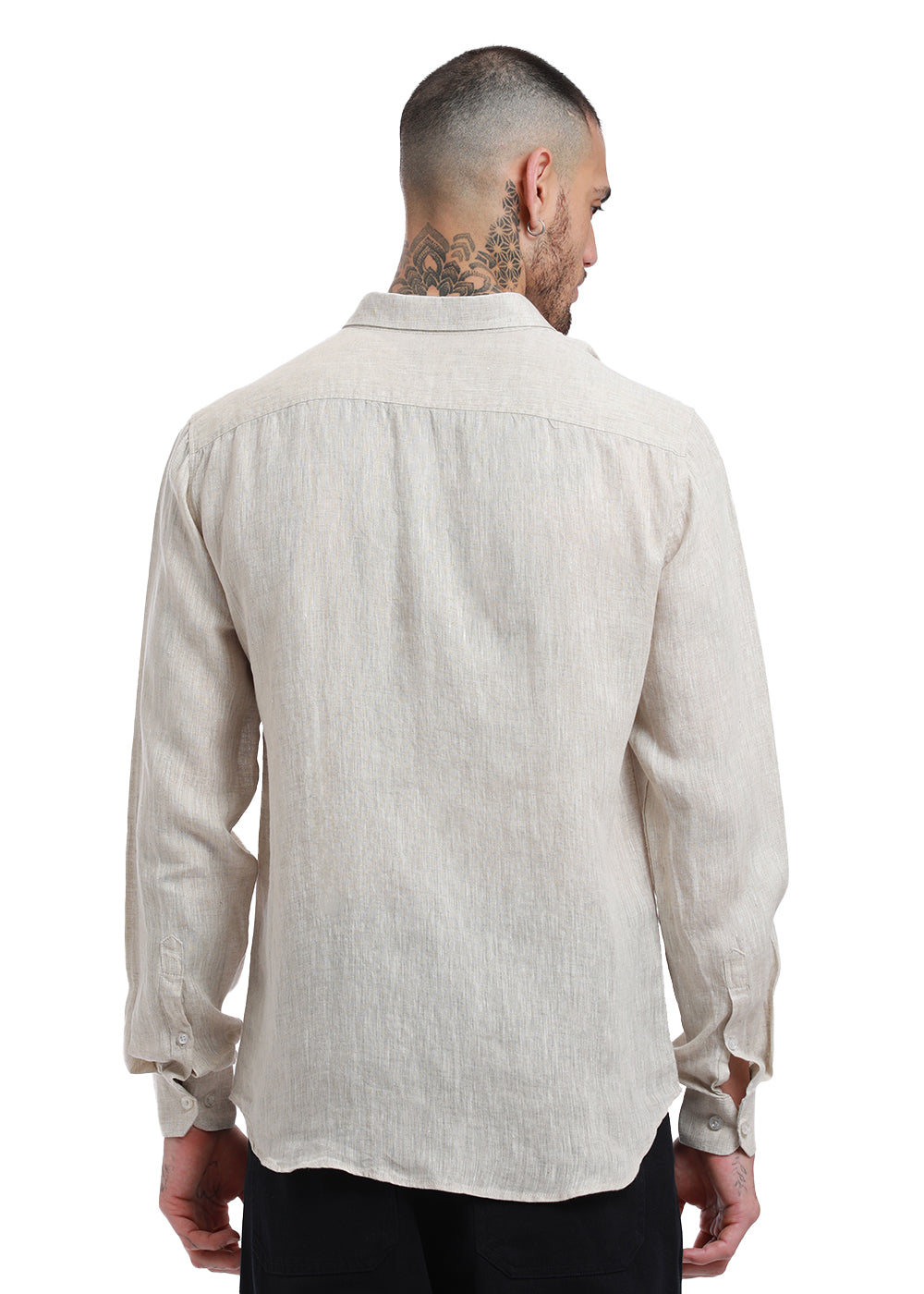 100% Pure Irish Beige Linen Shirt