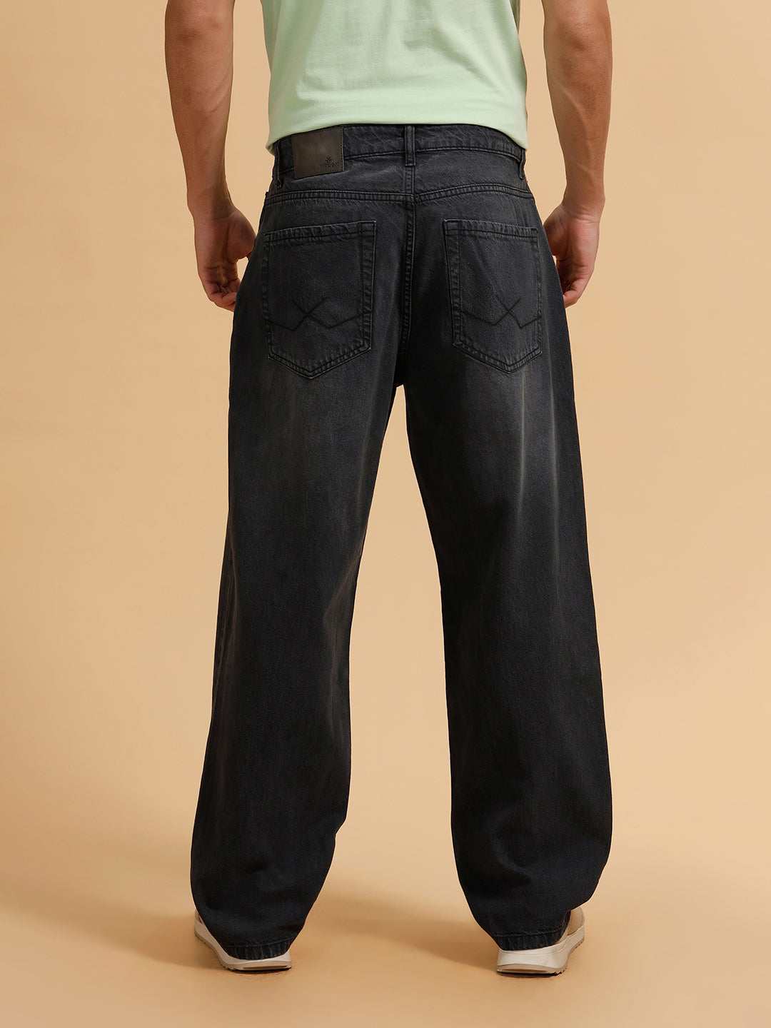 Casual Light Fade Loose Fit Jeans | Dark Grey