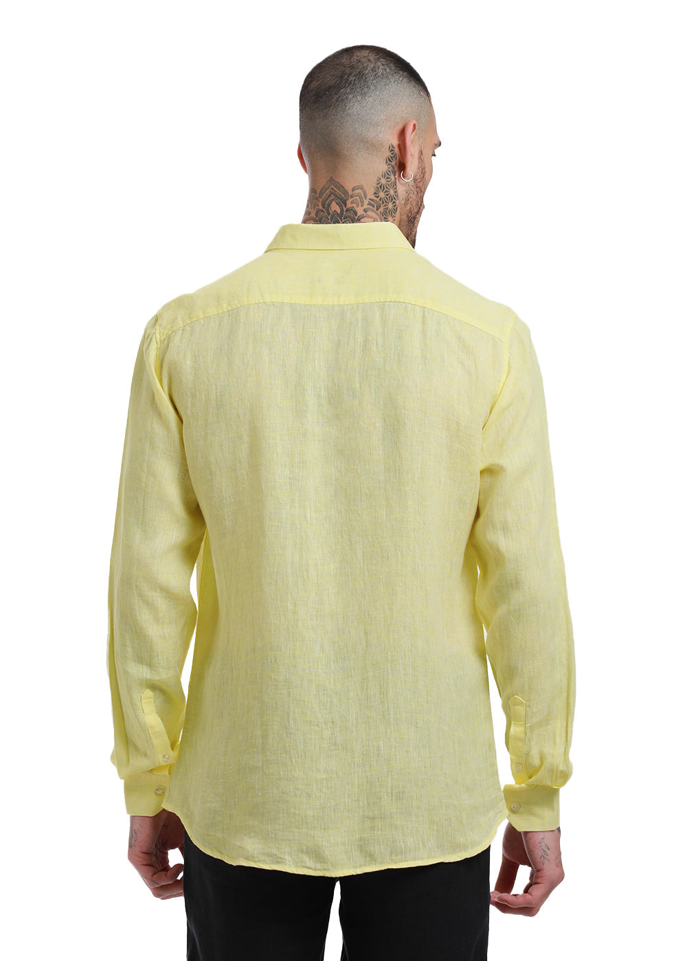 100% Pure Irish Lemon Yellow Linen Shirt
