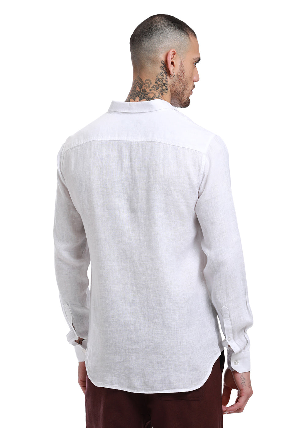100% Pure Irish White Linen Shirt