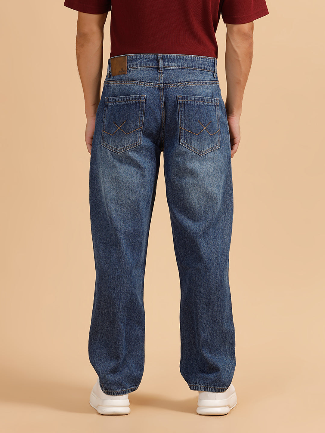 Heavy Fade Loose Fit Jeans | Dark Blue