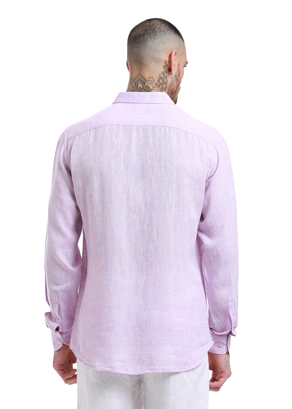 100% Pure Irish Pastel Purple Linen Shirt