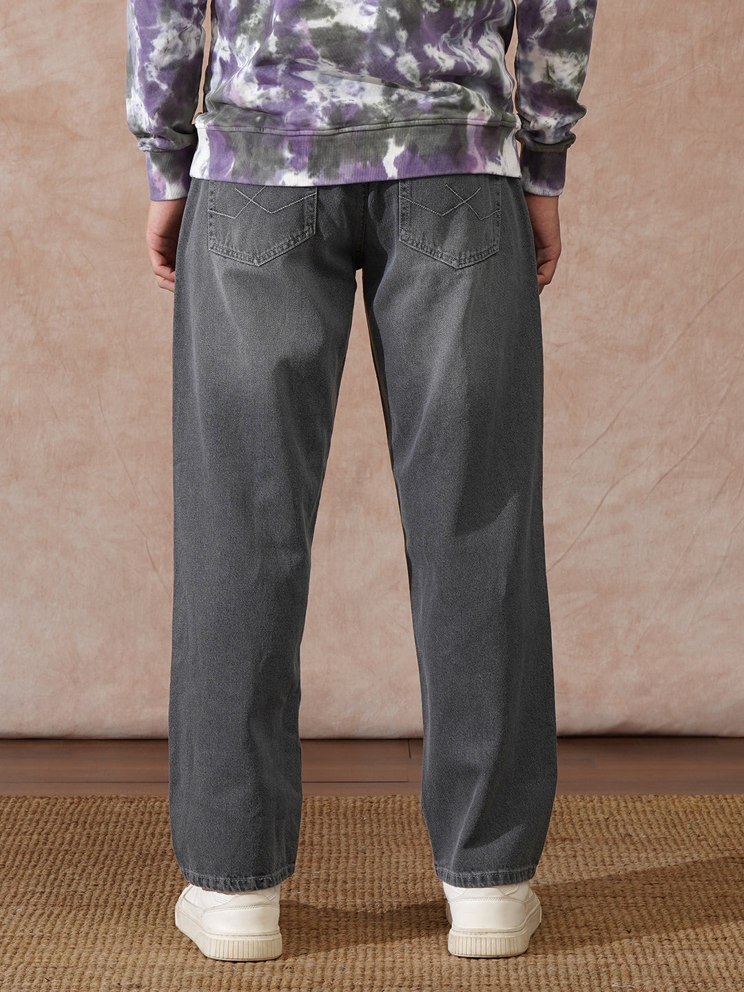 Heavy Fade Loose Fit Jeans | Light Grey