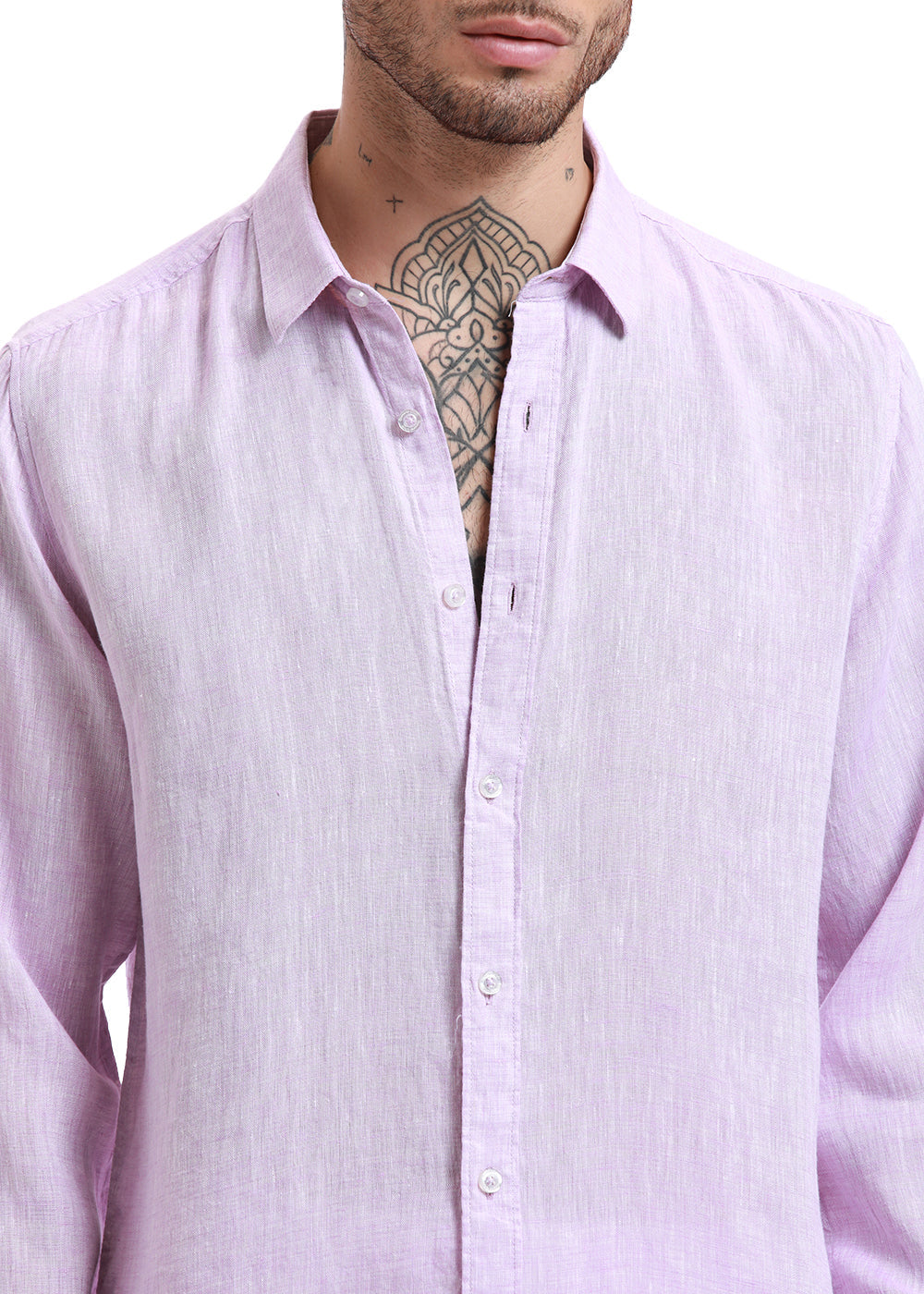 100% Pure Irish Pastel Purple Linen Shirt