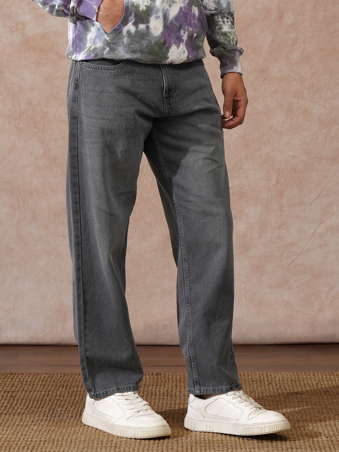 Heavy Fade Loose Fit Jeans | Light Grey