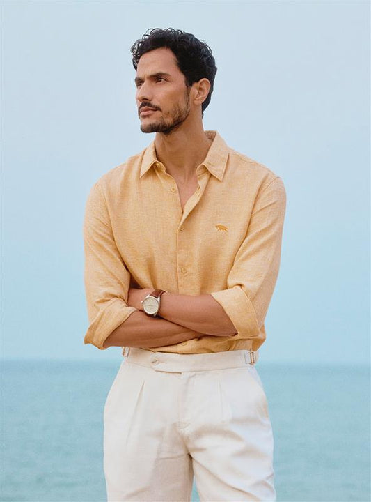 Soft Amber Linen Shirt