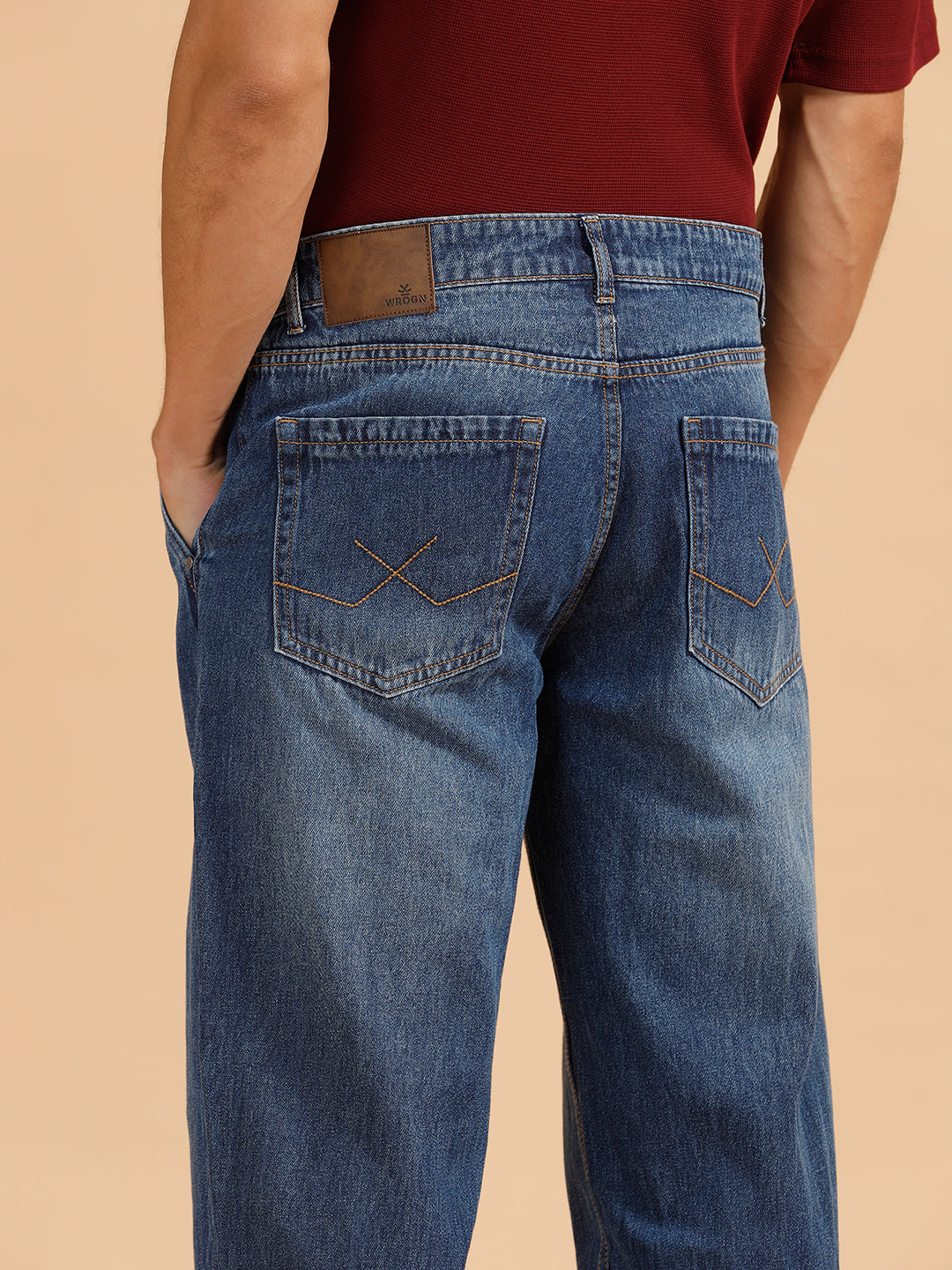 Heavy Fade Loose Fit Jeans | Dark Blue