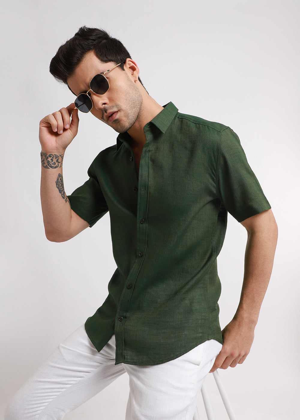 Batiste Green Linen shirt