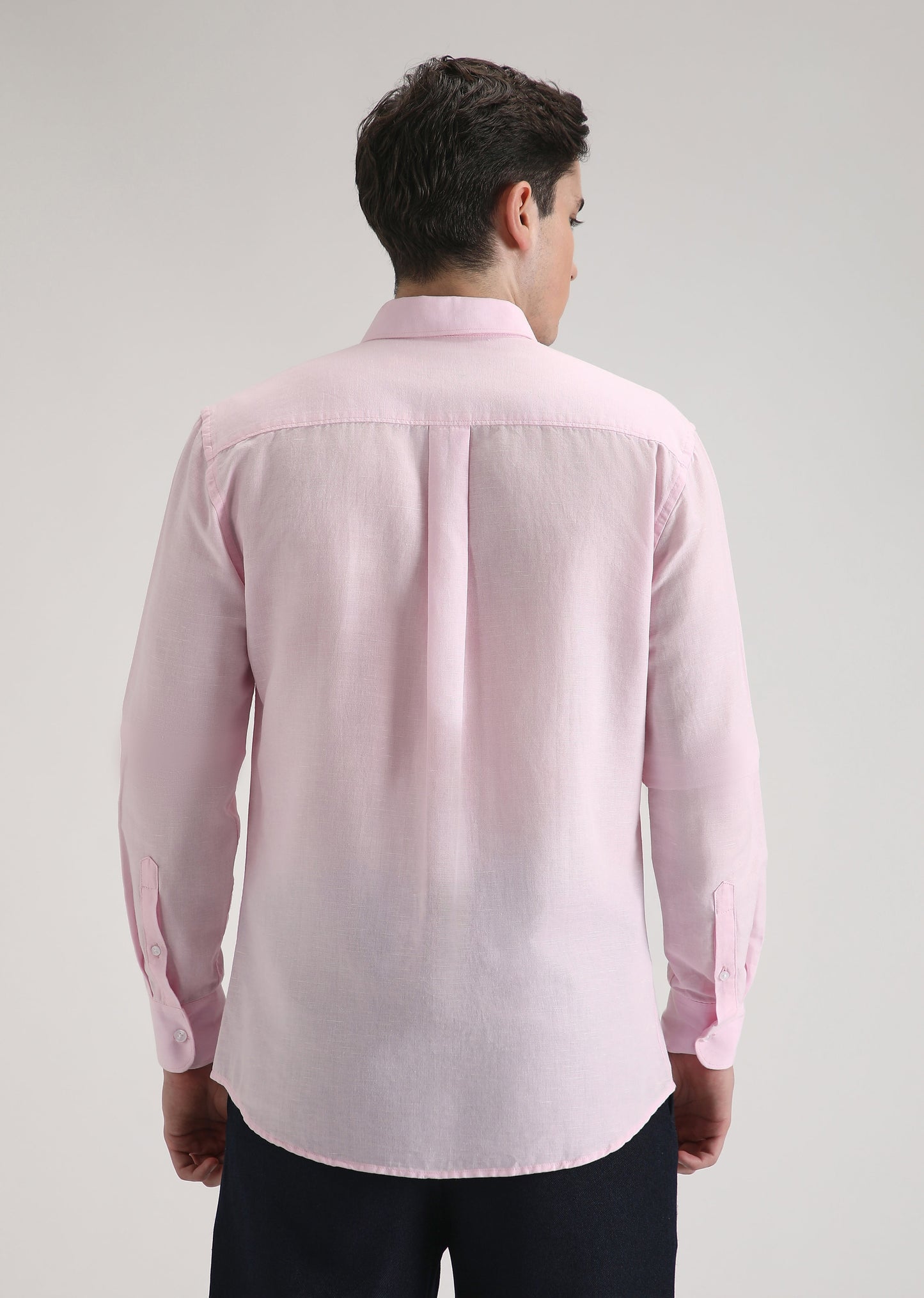 Pale Pink Cotton Linen Shirt