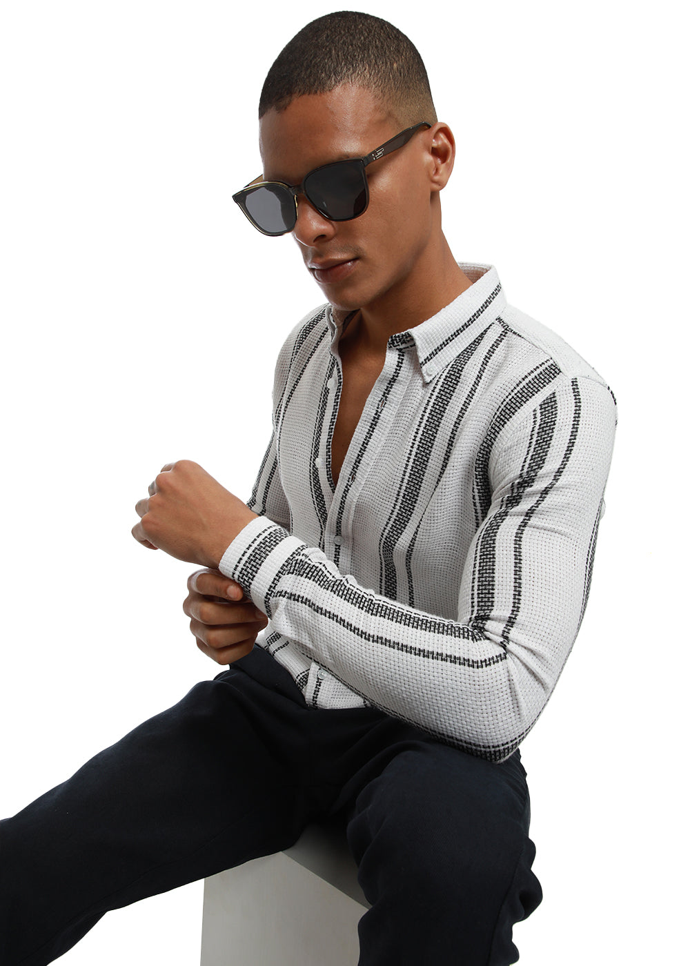 Aspect Stripe White Shirt