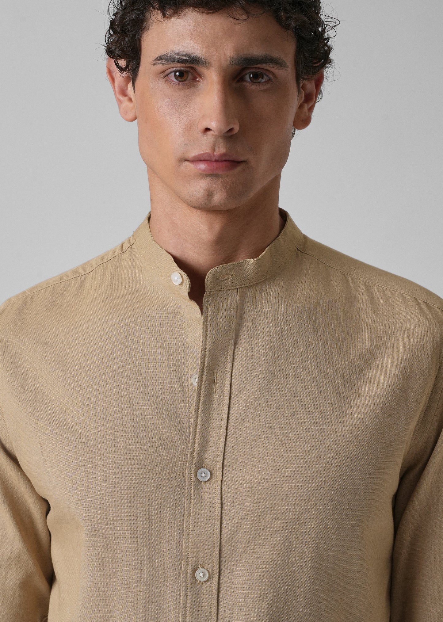 Aurora Beige Cotton Linen Shirt