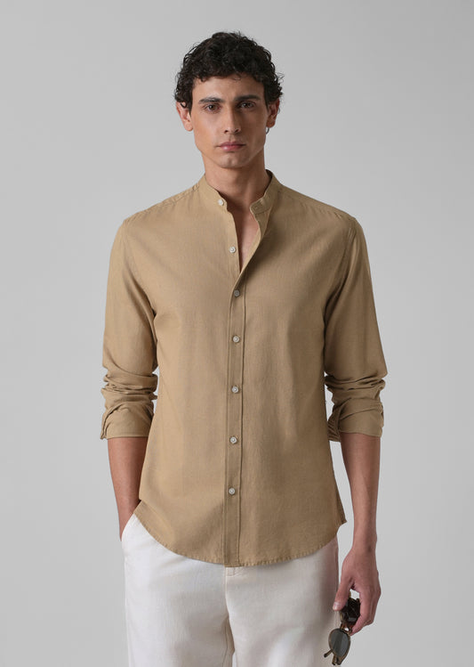 Aurora Beige Cotton Linen Shirt