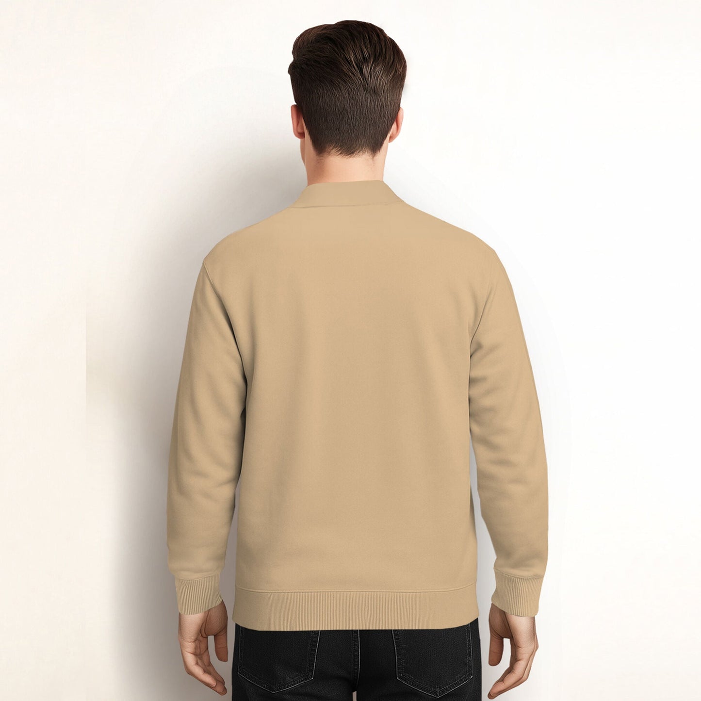 Men’s Full Sleeve Spread Collar Casual Jacket Beige