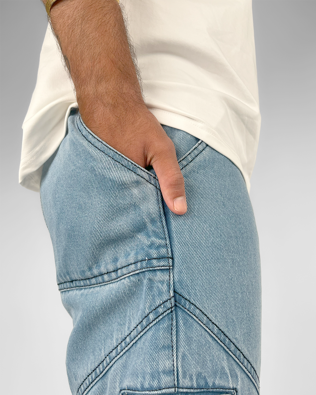 Blue Denim Oversized Denim Jeans