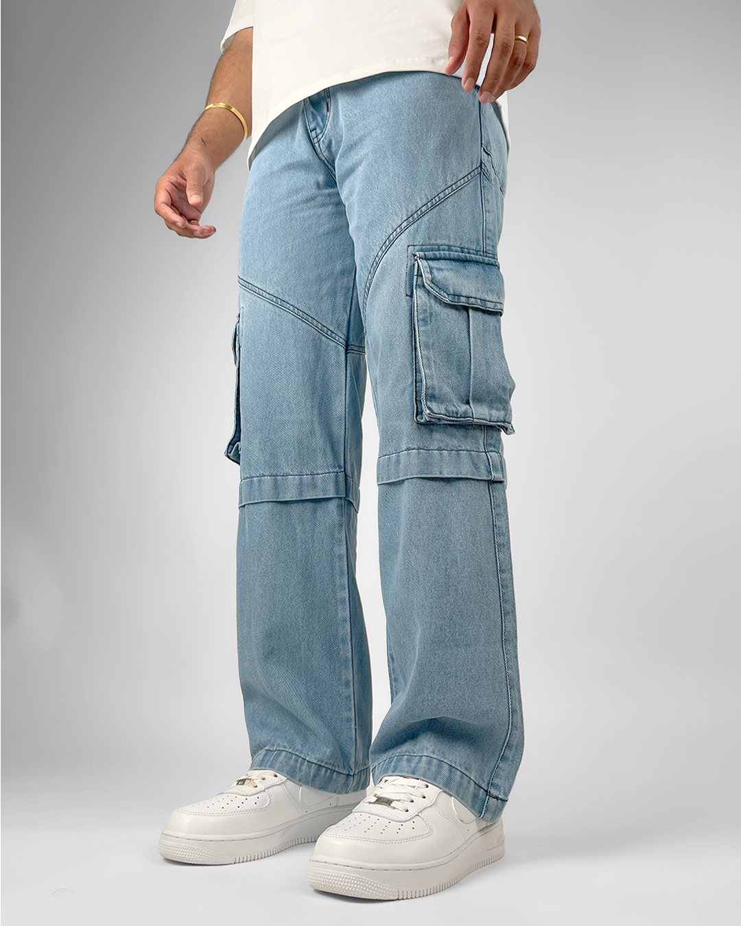 Blue Denim Oversized Denim Jeans