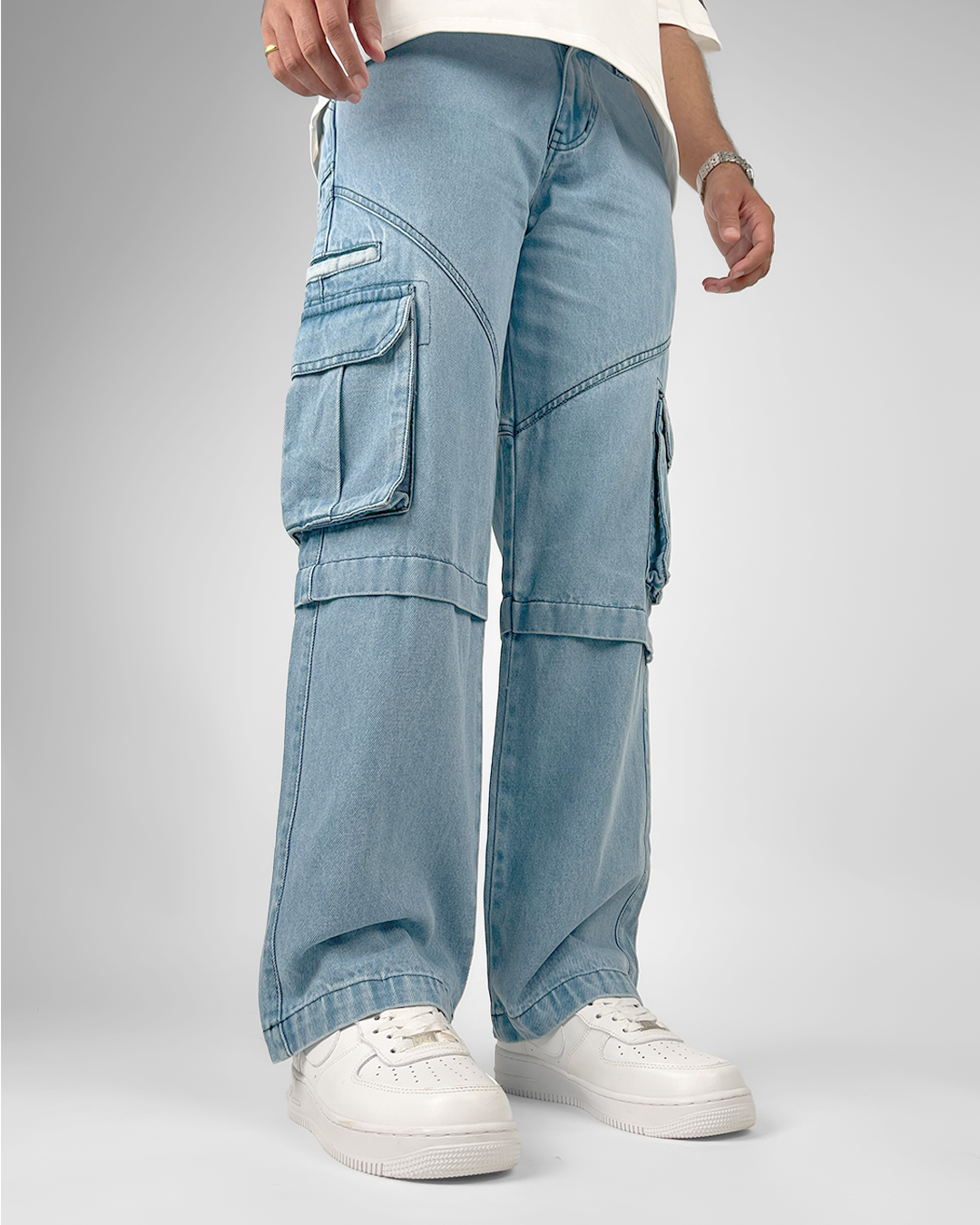 Blue Denim Oversized Denim Jeans