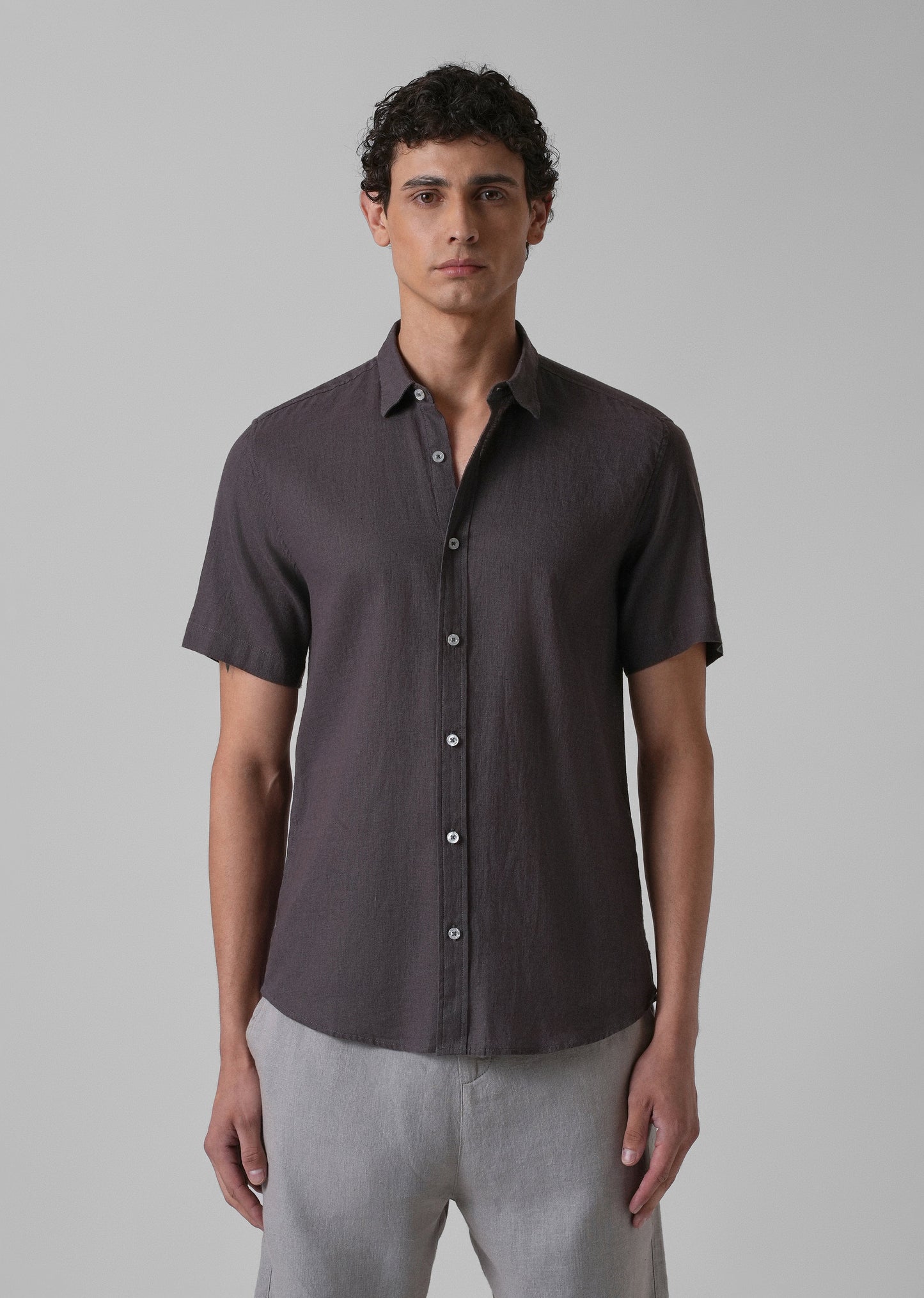 Batiste Crater Brown Linen shirt